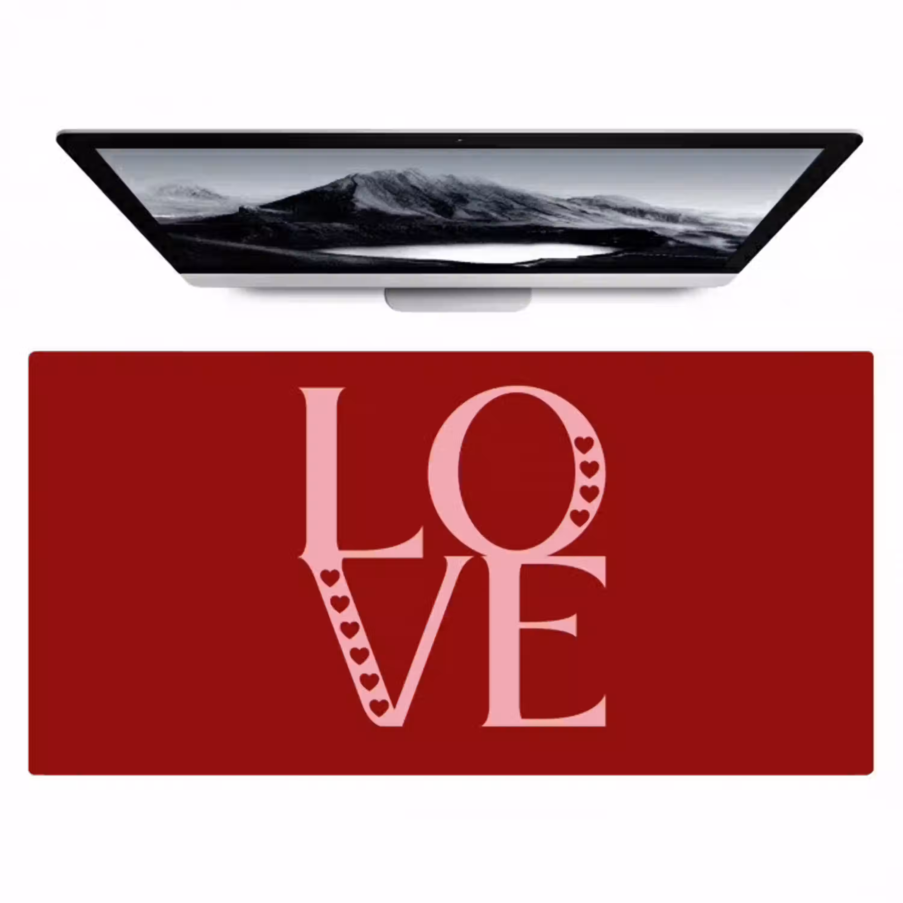 Love - Rood - Hatjes Muismat XXL klein -zzz3d