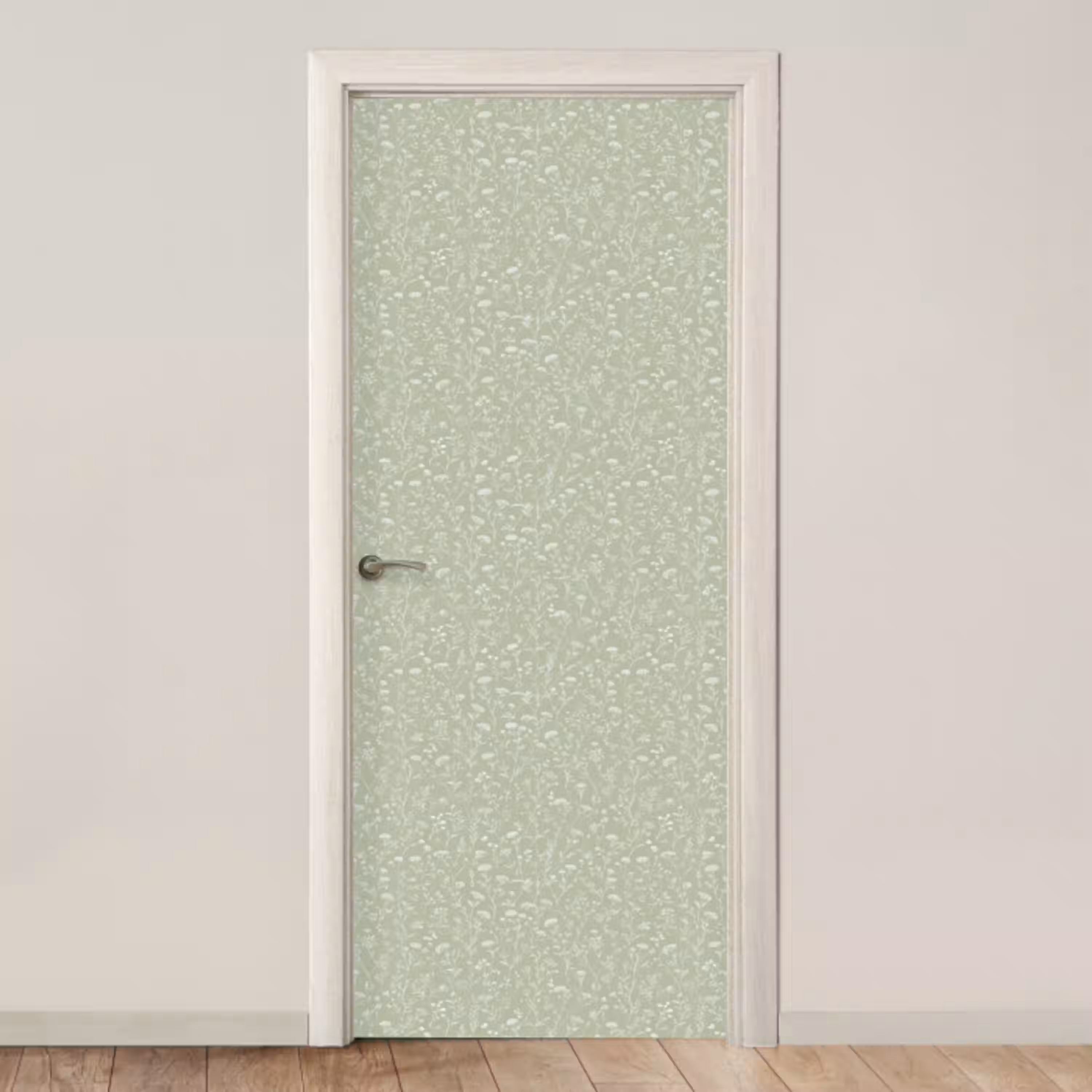 Bloemen - Patroon - Groen deurposter klein 289 -3d_beige