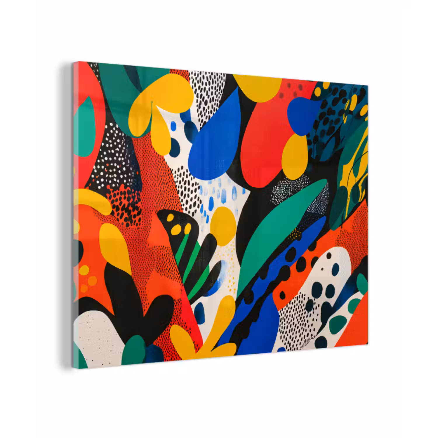 Glas schilderij - Abstract - Planten - Vormen - Kleurrijk