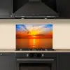 Zonsondergang - Zee - Lucht - Oranje - Horizon - Water keuken achterwand spatscherm klein -sfeer1
