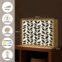 Botanisch - Dessin - Zwart - Beige Light Box met batterij (Wandlamp) middel 907 -USP_websiteoverzichtNL