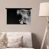 Dieren - Leeuw - Zwart - Wit - Portret Wandkleed katoen klein -sfeer4