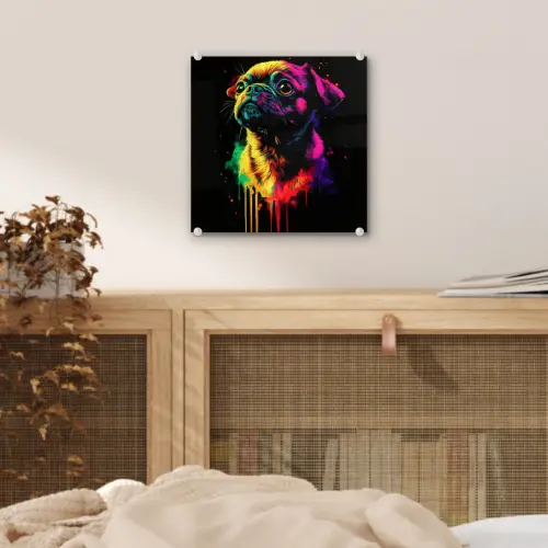 Puck - Hond - Verf - Kleuren plexiglas 5mm klein -sfeer4
