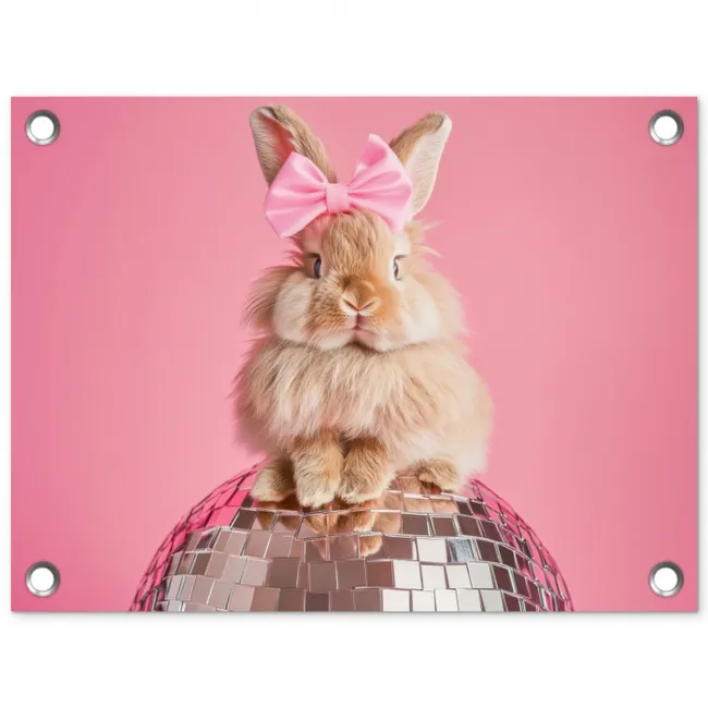 Strik - Discobal - Konijn tuinposter los doek klein -3d