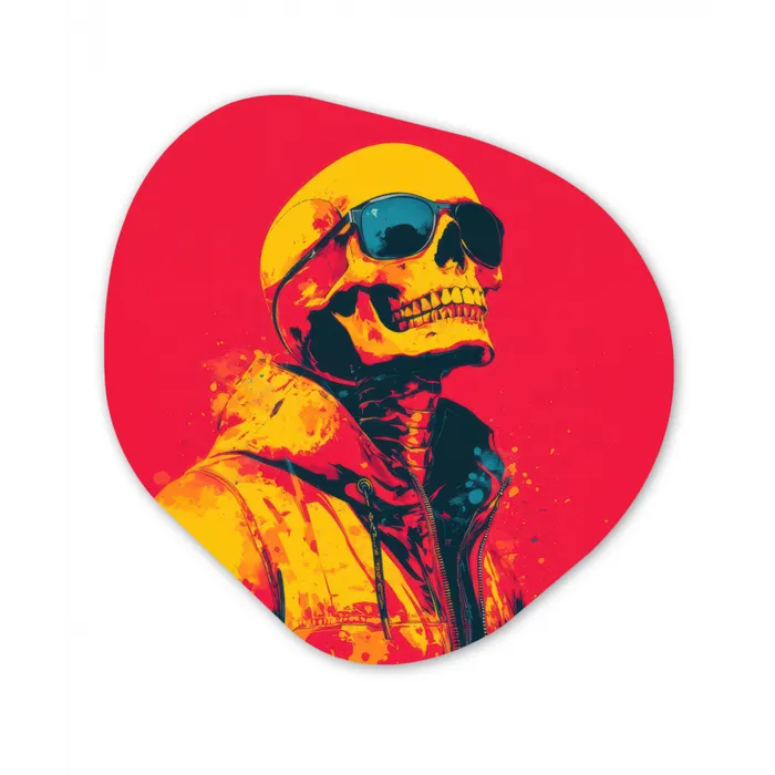 Zonnebril - Schedel - Jas - Rood Wandcirkel Organisch Forex 3mm klein -3d