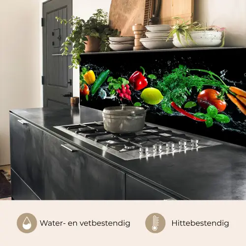 Groente - Splash - Zwart keuken achterwand 2 middel -usp_NL