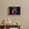 Paard - Dier - Rook - Zwart - Kleuren Light Box met batterij (Wandlamp kind) middel -sfeer2_kind