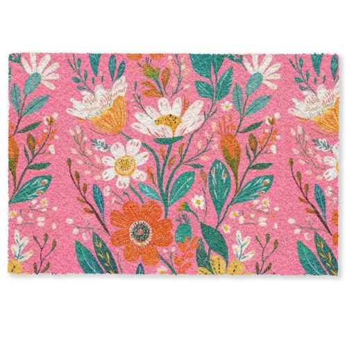 Roze - Bloemen - Wit - Oranje Deurmat klein -zkaufland3d