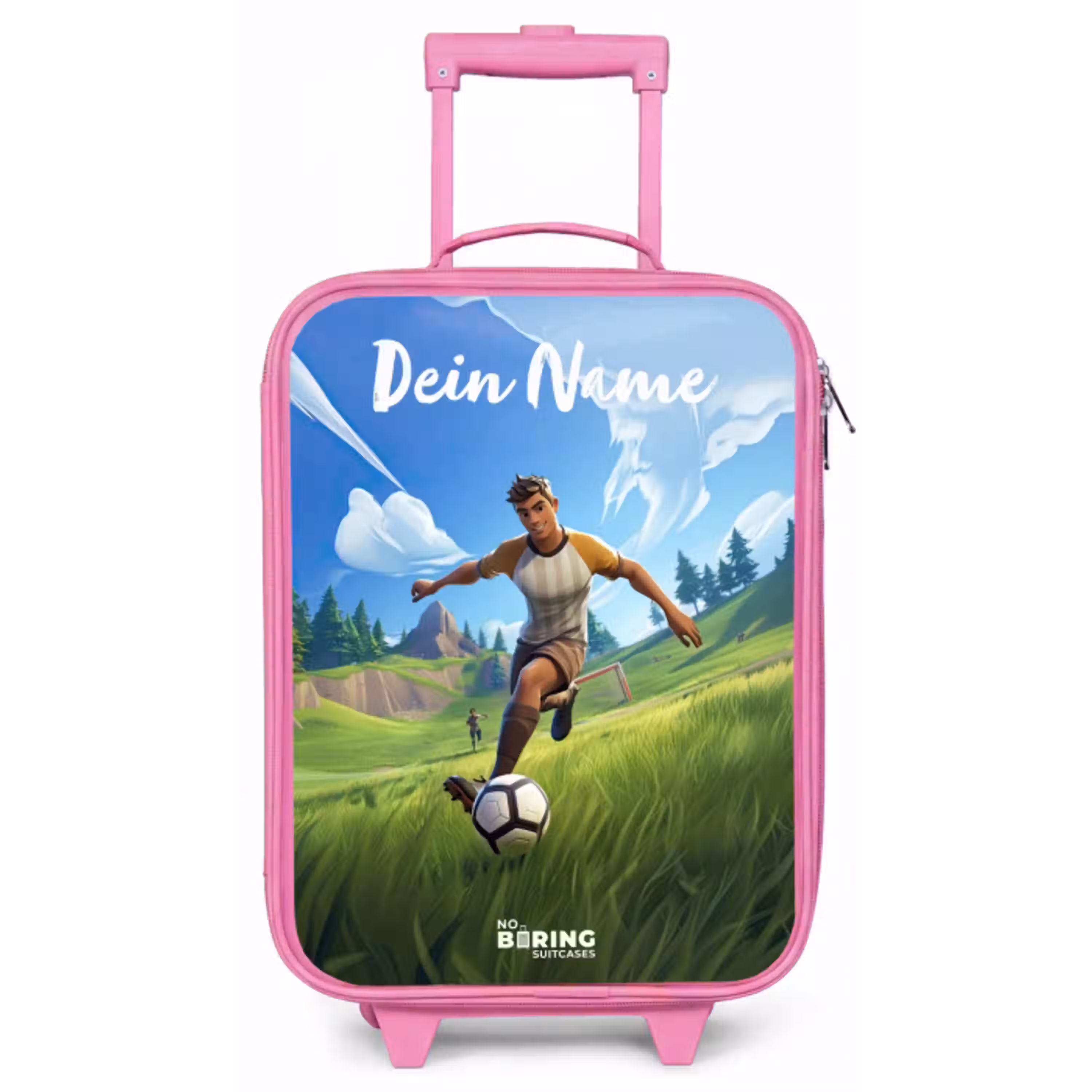 Voetballer - Gras - Goal - Kleurrijk Kinderkoffer - Roze klein -zz3dotto
