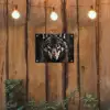 Dieren - Wolf - Portret - Zwart - Bruin tuinposter los doek klein -sfeer1