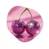 Glitter - Discobol - Roze - Kersen Wandcirkel Organisch Plexiglas middel -3d