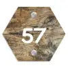 Verweerd hout - Traditioneel Naambord Hexagon klein -3d