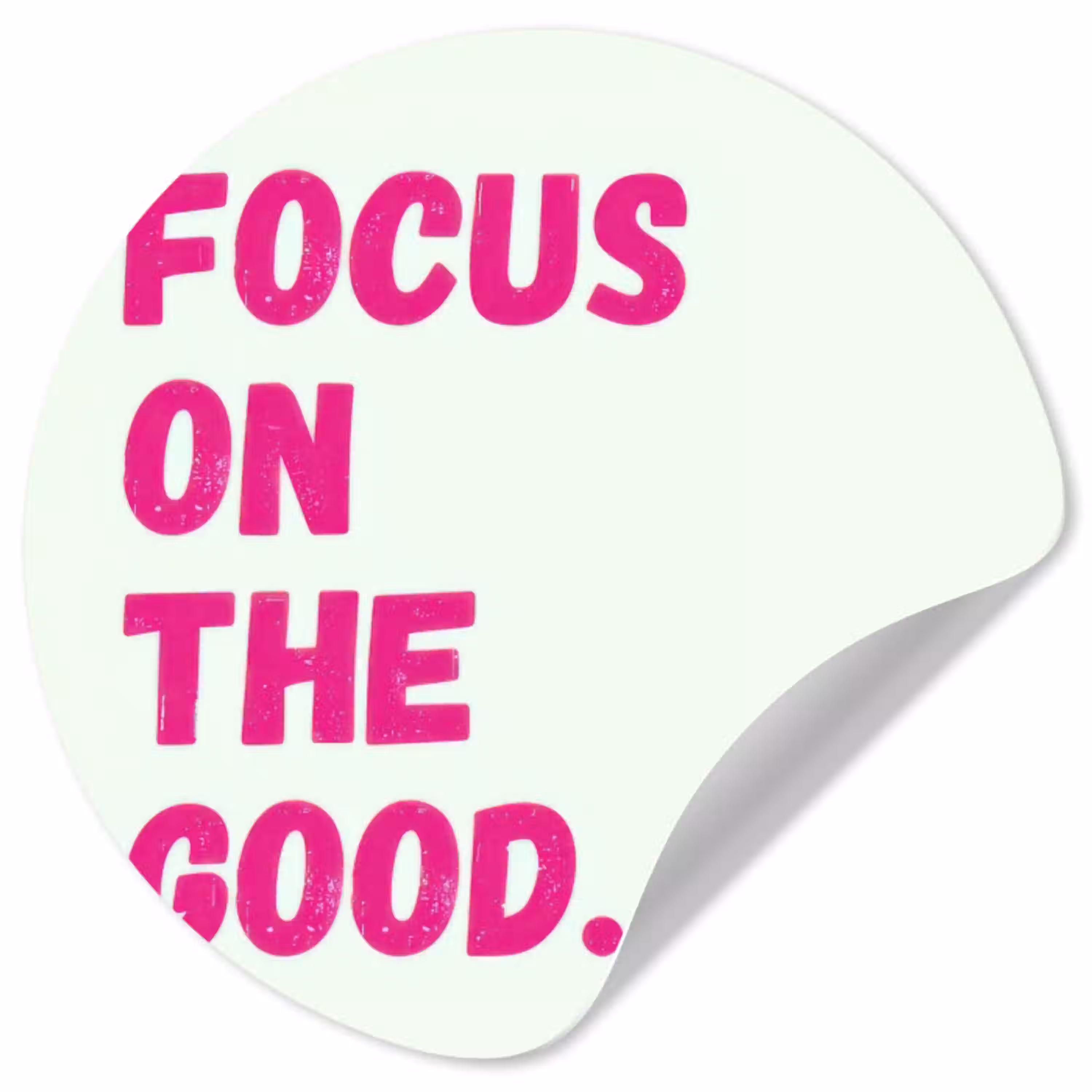Focus on the good - Beige - Roze Wandcirkel behangsticker klein -3d