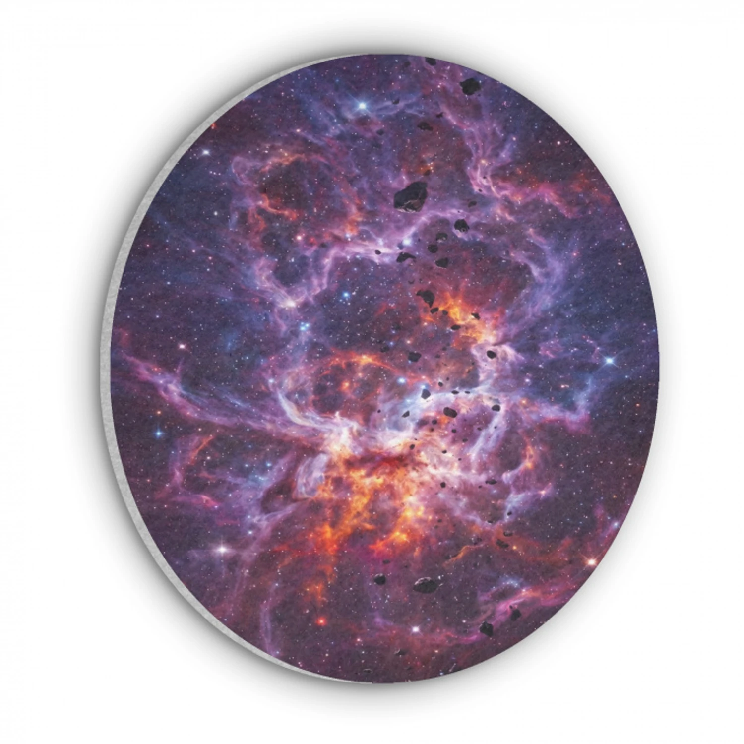 Space - Stars - Abstract - Colorful Akoestische PET Vilt - Rond klein -3d