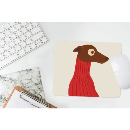Silhouet - Hond - Trui - Rood muismat rubber klein -witbureau