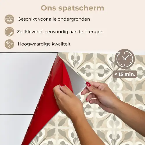 Tegel - Motief - Beige keuken achterwand spatscherm klein 900 -spatscherm_NL