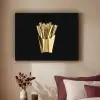 Friet - Goud - Chrome - Eten Textielframe zwart klein -sfeer1
