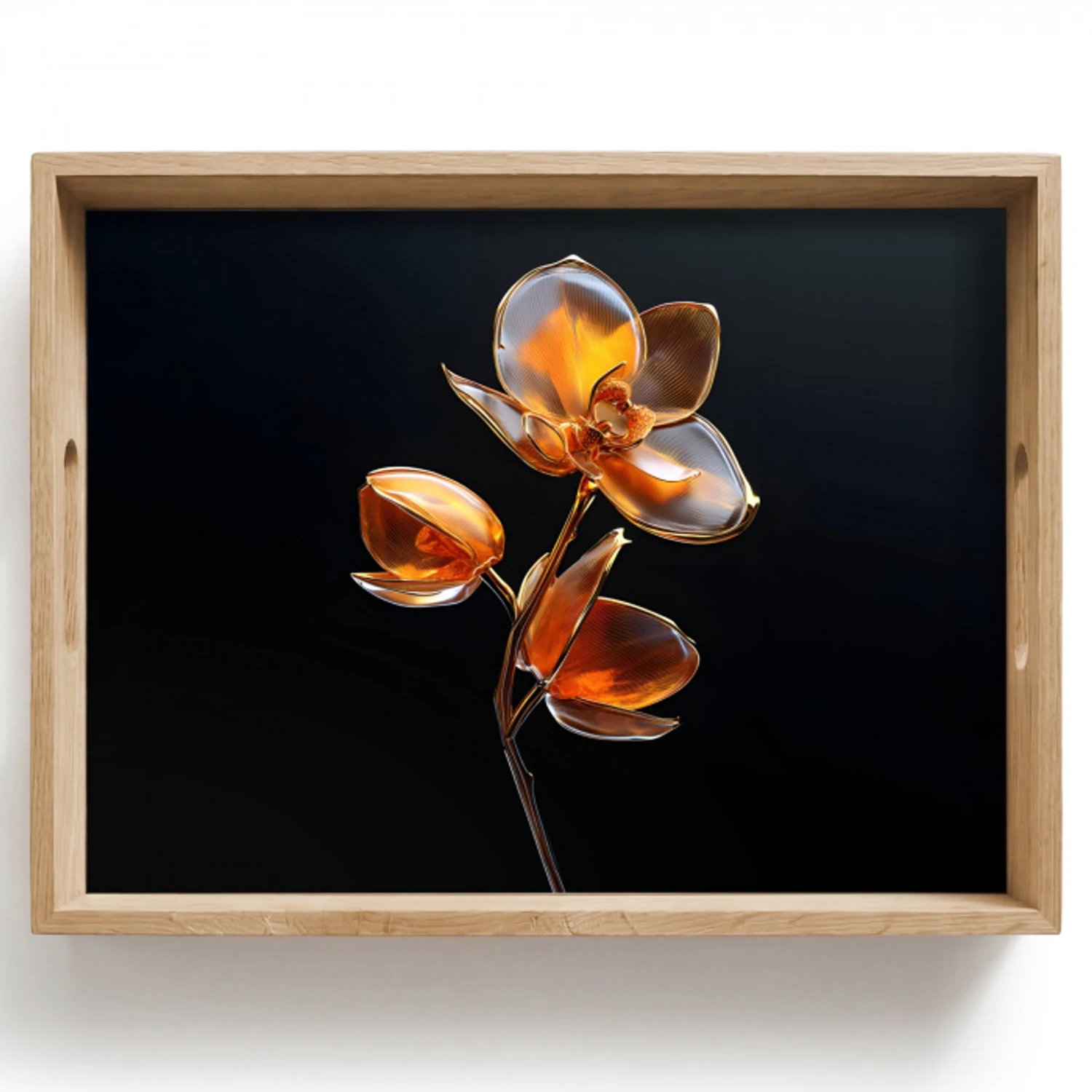 Bloem - Orchidee - Oranje Dienblad Rechthoek middel -z3d_shopping
