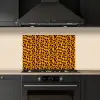 Oranje - Roze - Panterprint keuken achterwand spatscherm klein 900 -sfeer1
