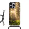 Bos - Gras - Zonlicht Hoesje iPhone 16 Pro Max met koord klein -3d