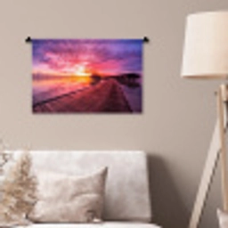 Steiger - Water - Zon - Roze - Horizon Wandkleed katoen klein -sfeer4