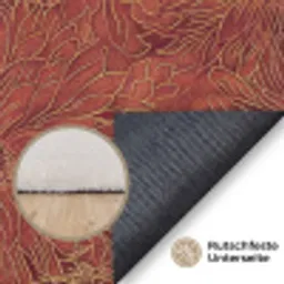 Oosters - Bloemen - Terracotta Vloerkleed Rechthoek klein 1091 -uniquesellingpoint_antislip_DE_DE