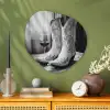 Wijn - Cowboylaarzen - Raamlicht - Wit Wandcirkel Organisch Plexiglas middel -sfeer2