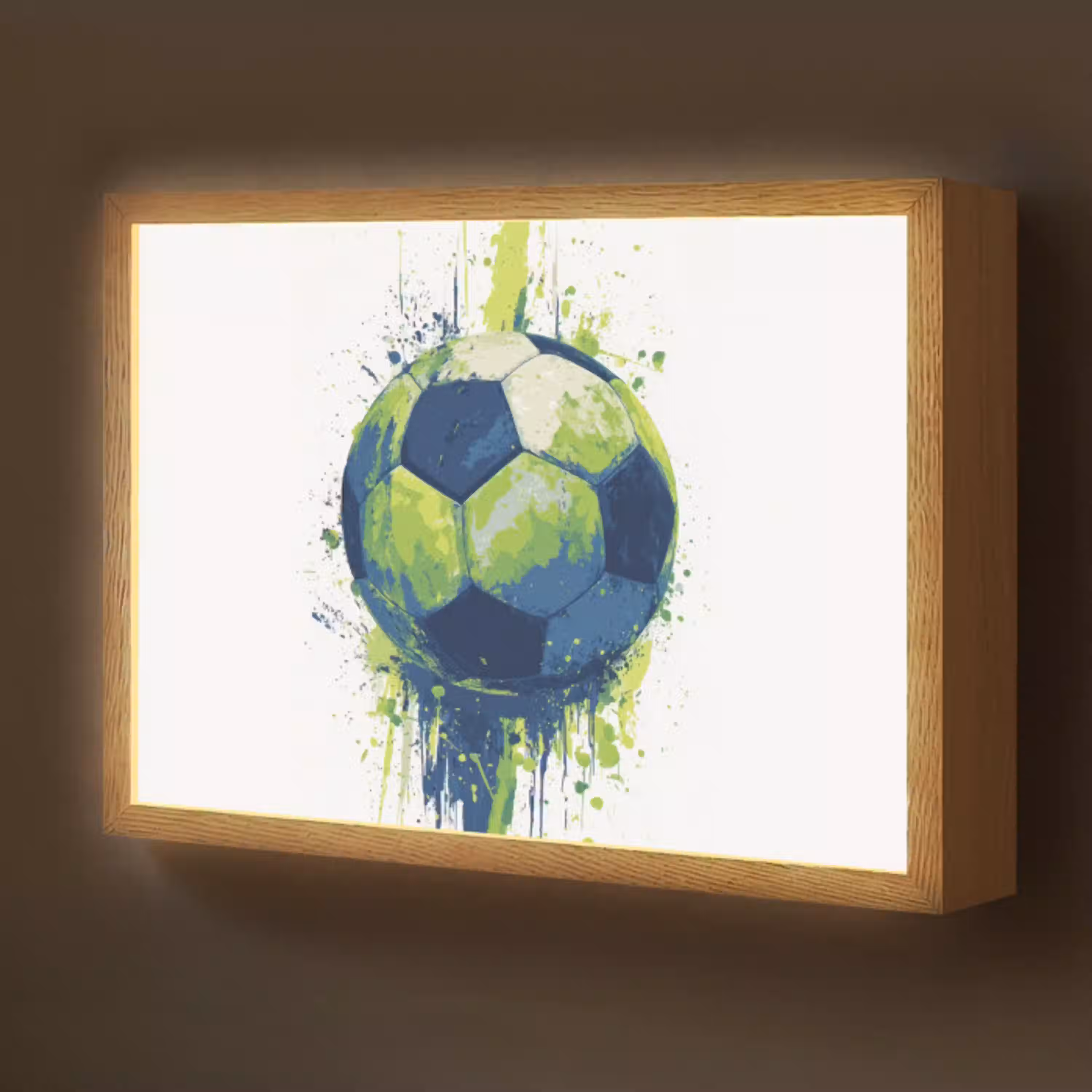 Illustratie - Abstract - Voetbal - Verfspatten Light Box met batterij (Wandlamp kind) middel -z3d_website