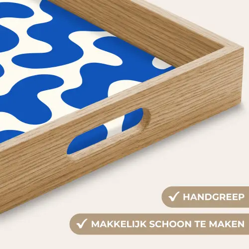 Vormen - Abstract - Blauw - Golven Dienblad Rechthoek middel -USP_HandgreepNL