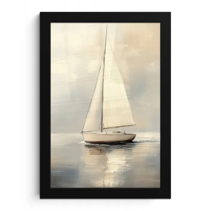 Zeilschip - Zee - Bewolkt fotolijst zwart zonder passe partout klein -3d