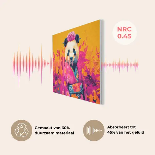Kimono - Roze - Panda - Bloemenkroon PET vilt klein -USP_NL
