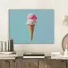 Bolletjes - Schepijs - Hoorntje - Blauw PET vilt klein -sfeer1