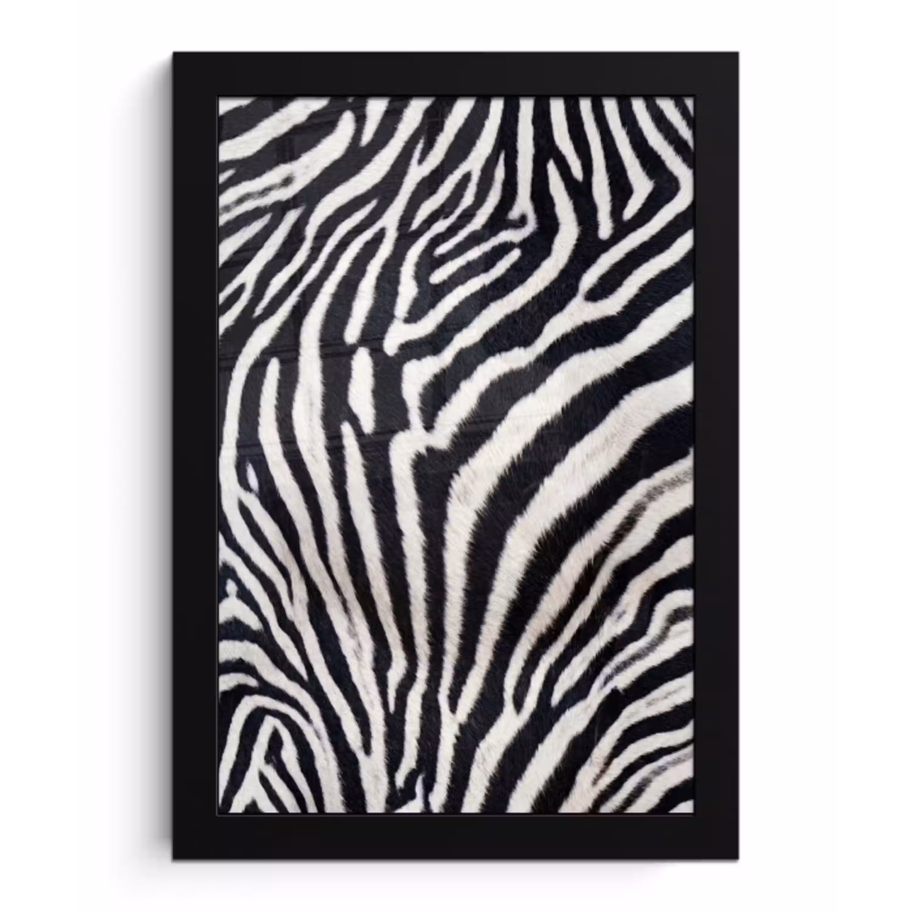 Zebra - Vacht - Klassiek - Zwart - Wit fotolijst zwart zonder passe partout klein -3d