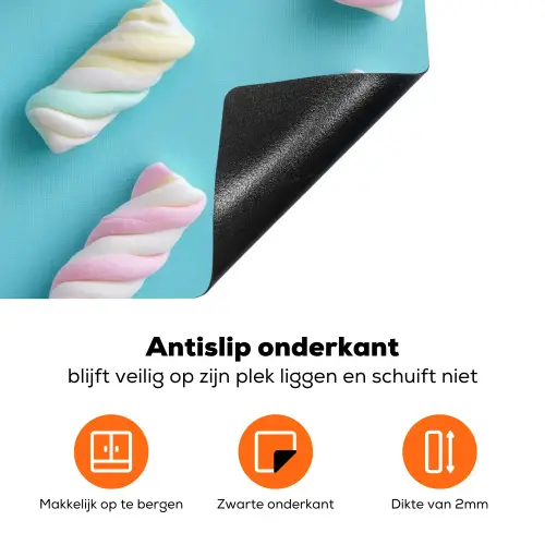 Spekjes - Pastel - Snoep - Blauw Inductie beschermer vinyl 3mm klein -zzzzzzz-td-onderkant