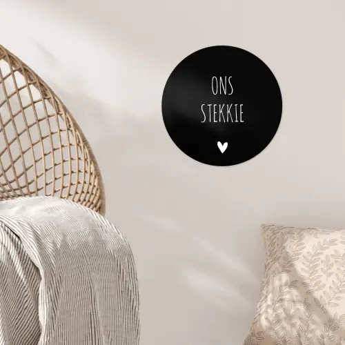 Quotes - Stekkie - Ons stekkie Wandcirkel behangsticker klein -sfeer4