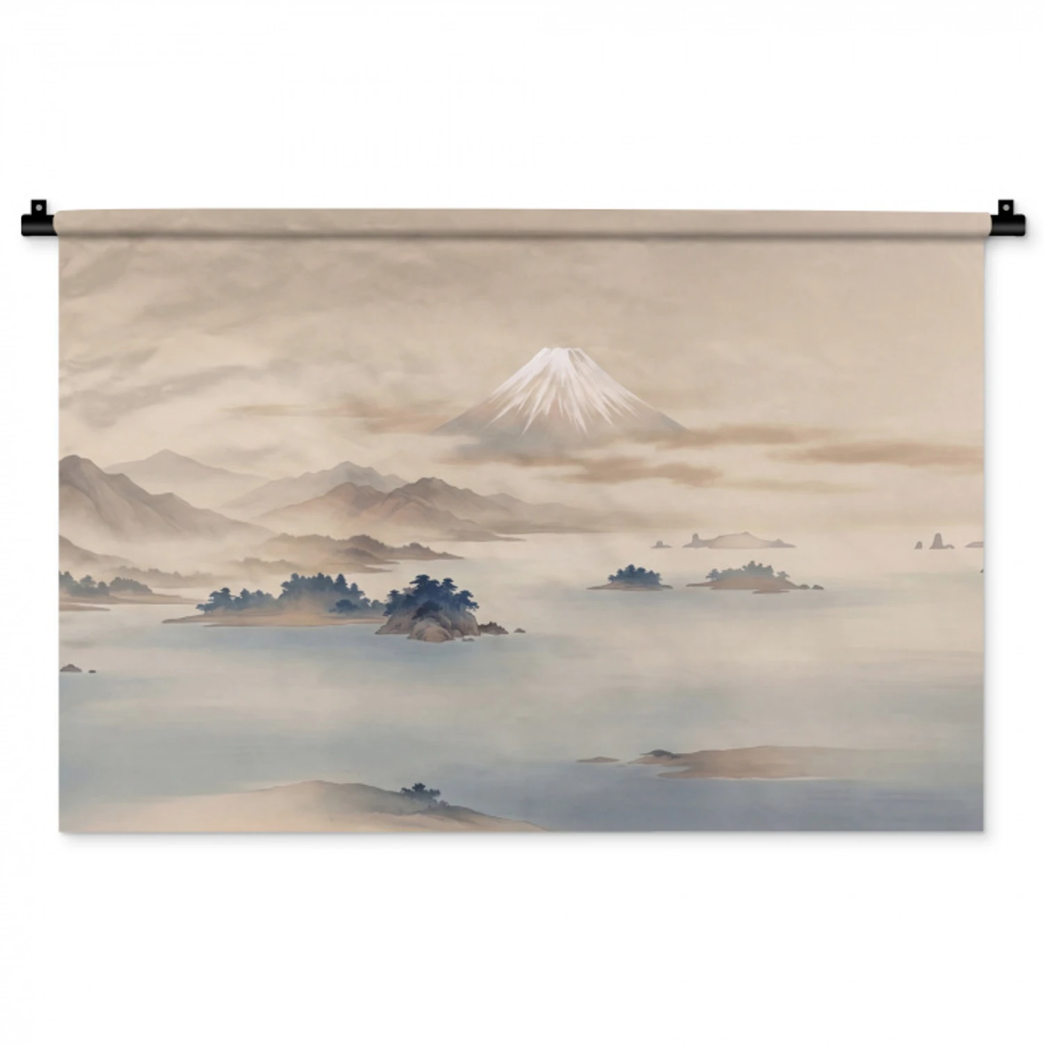 Japans - Landschap - Beige Wandkleed katoen middel -zz3d