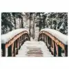 Brug - Winterlandschap - Bos - Natuur - Sneeuw poster papier klein -3d