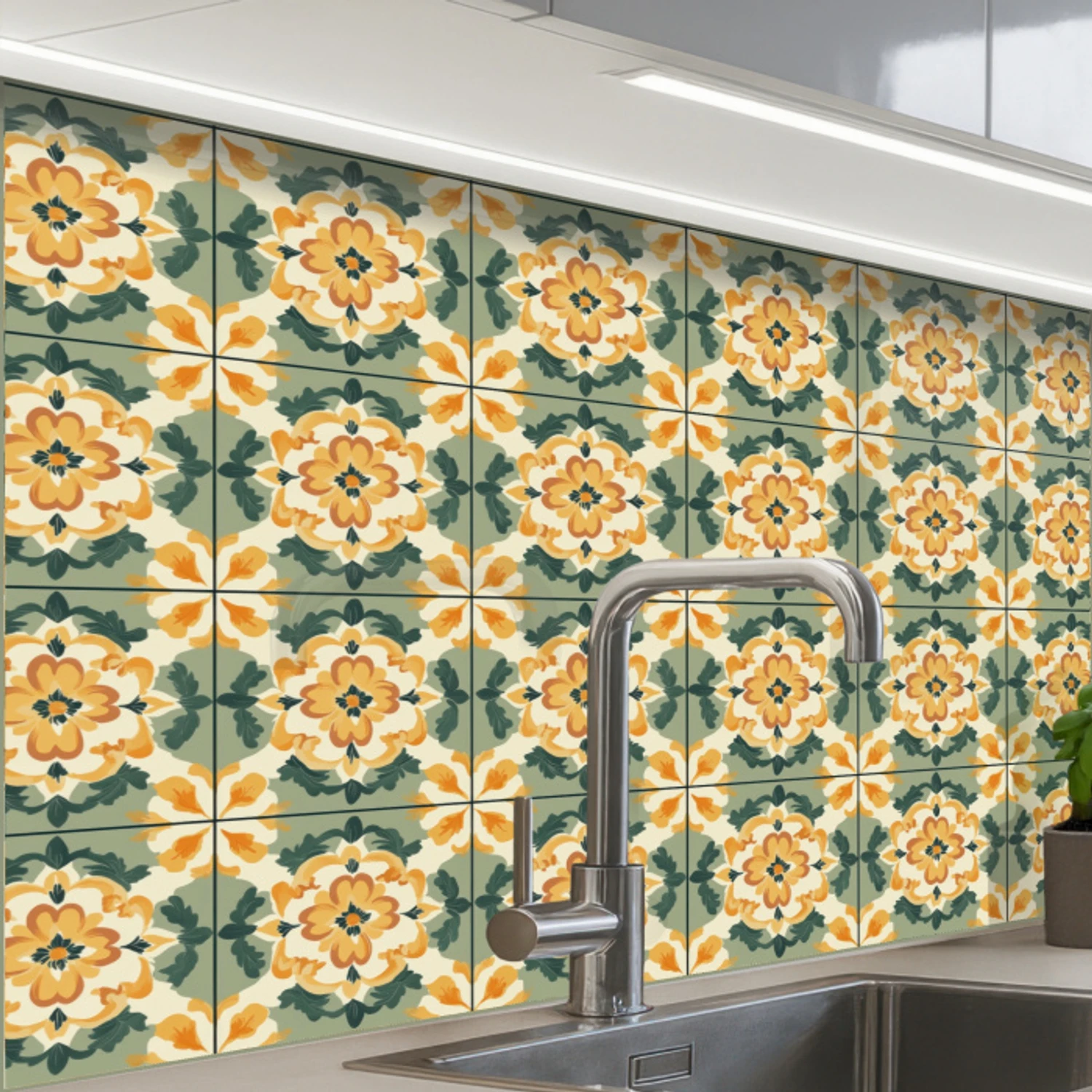 Keramiek - Verweerd - Kleurrijk keuken achterwand 2 middel 865 -zzzz3d_schuin