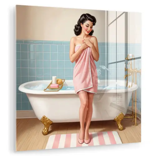 Badkamer - Vrouw - Roze plexiglas 5mm klein -zzzproduct_nieuw