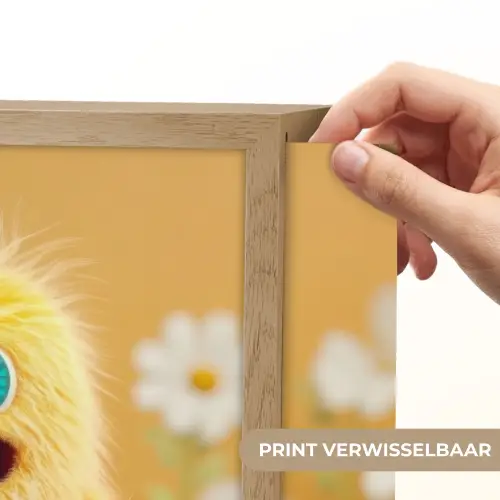 Monster - Geel - Madeliefjes Light Box met batterij (Wandlamp kind) middel -USP_websiteprintNL