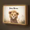 Leeuw - Dieren - Kinderen - Bruin - Meisje Light Box met batterij (Wandlamp kind) middel -z3d_website