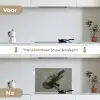 Haakse slijper - Schilderij - Gereedschap keuken achterwand spatscherm klein -voor_na_NL