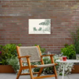 Terras - Illustratie - Groen Tuinposter op houten frame 2 cm dik klein -sfeer3