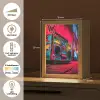 Boombox - Rood - Graffiti - Neon Light Box met kabel (Tafellamp) klein -USP_NL