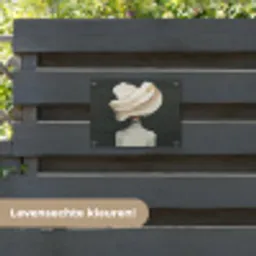 Vrouw - Beige - hoed tuinposter los doek klein -sfeer3