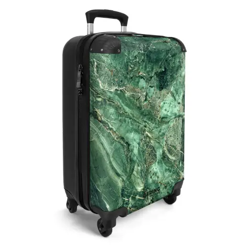 Marmer - Diepgroen Marmerlandschap NBS - Handbagage koffer - Kinderen Unisex middel -productfoto_3d