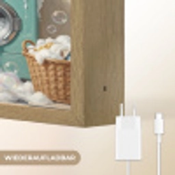 Retro - Blauw - Vrouw Light Box met batterij (Wandlamp) middel -USP_websiteoplaadbaarDE