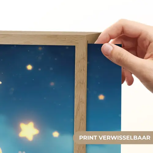 Knuffel - Monster - Maan - Wolken Light Box met batterij (Wandlamp kind) middel -USP_websiteprintNL