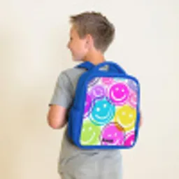 Kleurrijke glimlachexplosie Kinderrugzak - Blauw middel -sfeer2