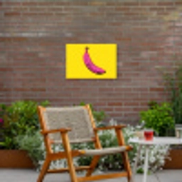 Banaan - Grafisch - Geel Tuinposter op houten frame 2 cm dik klein -sfeer3